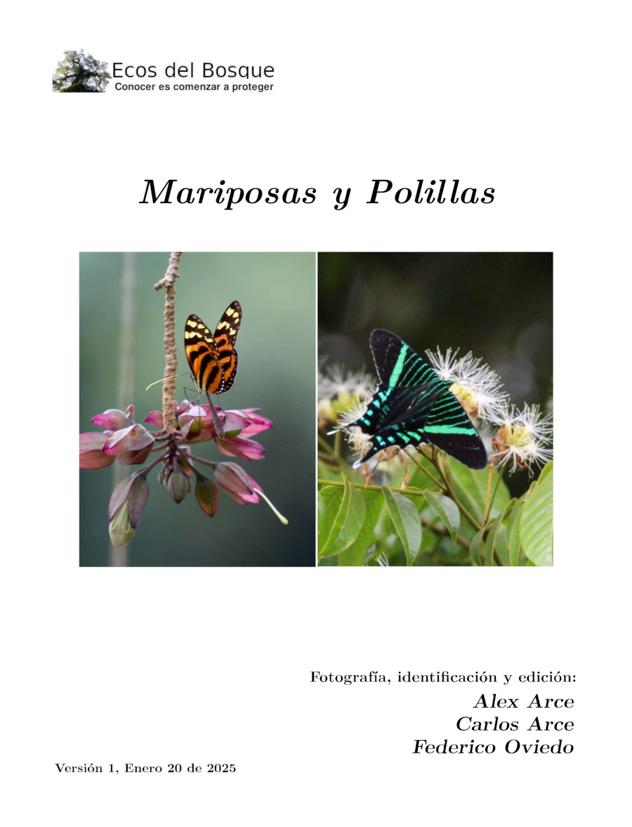 Portada del libro con fotos de una mariposa y una polilla
